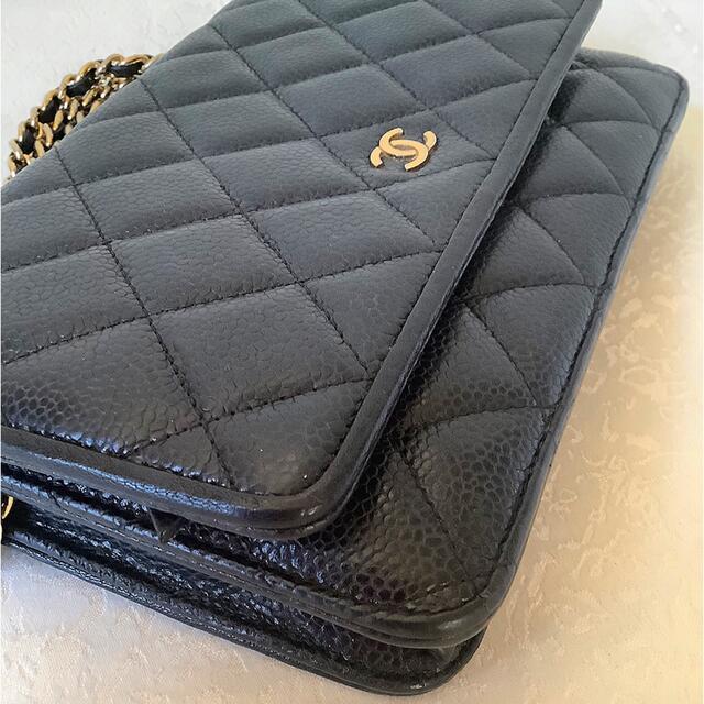 CHANEL(シャネル)のシャネル　チェーンウォレット　キャビアスキン　ゴールド金具 レディースのバッグ(ショルダーバッグ)の商品写真