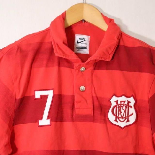 NIKE(ナイキ)のNIKE ナイキ　ポロシャツ　赤　ラガーシャツ メンズのトップス(Tシャツ/カットソー(半袖/袖なし))の商品写真
