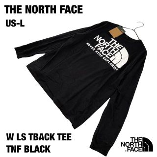 ザノースフェイス(THE NORTH FACE)の【新品】US-L ノースフェイス ロンT 長袖 レディース プリント ブラック(Tシャツ(長袖/七分))