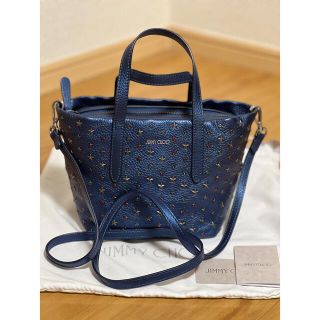 ジミーチュウ(JIMMY CHOO)のジミーチュウ 超美品 ミニサラ 2wayショルダーバッグ  ブルー マルチカラー(ショルダーバッグ)