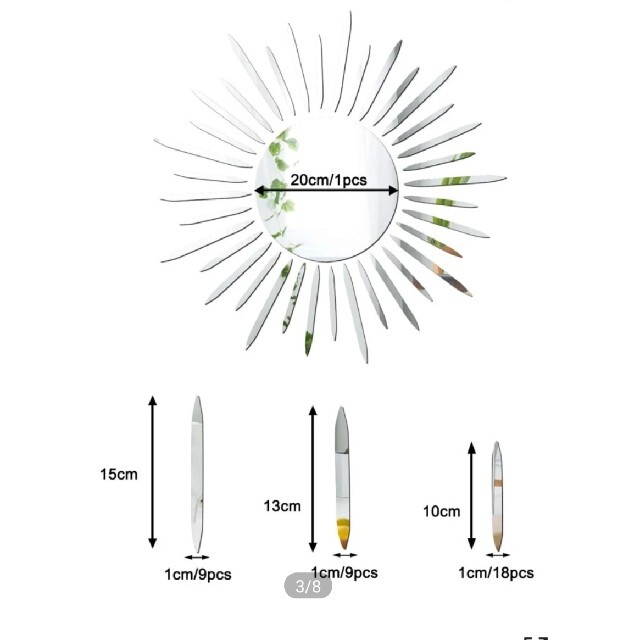 【新品】ミラー ウォールステッカー インテリア/住まい/日用品のインテリア小物(その他)の商品写真