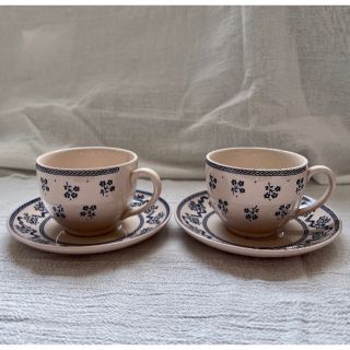 英国Johnson Brothers カップ＆ソーサー2客セット(グラス/カップ)
