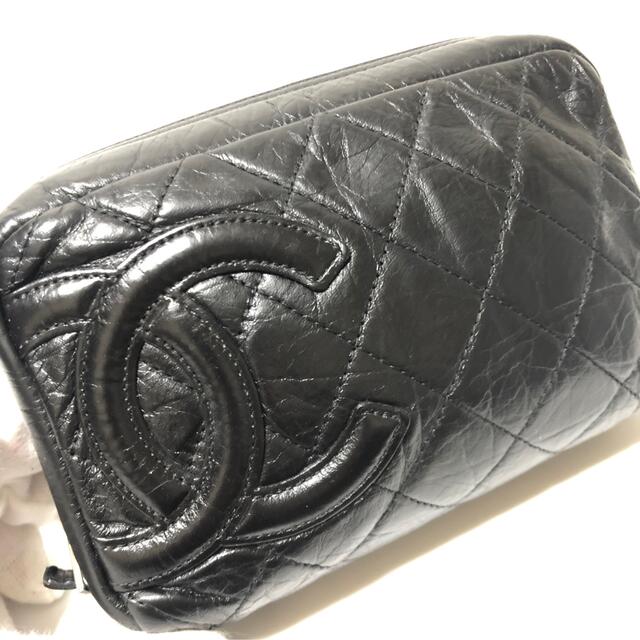 【美品】CHANEL シャネル　カンボンライン　ポーチ　ラムスキン　メイクポーチ 2