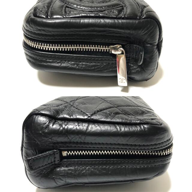 【美品】CHANEL シャネル　カンボンライン　ポーチ　ラムスキン　メイクポーチ 4