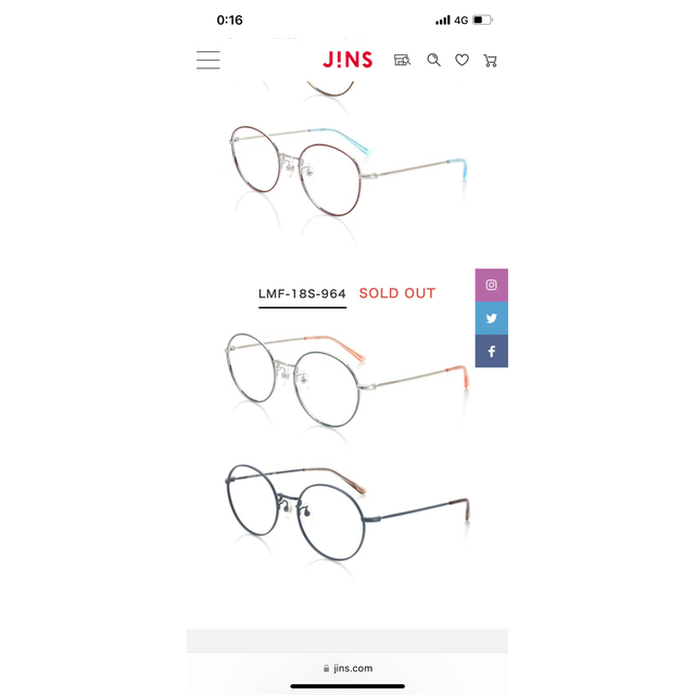 JINS(ジンズ)のJIN sメガネ レディースのファッション小物(サングラス/メガネ)の商品写真