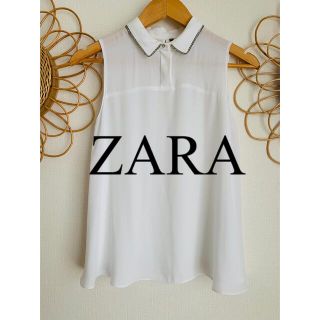 ザラ(ZARA)の新品　ZARA ザラ　トップス　シャツ　ブラウス　ノースリーブ　人気　完売(シャツ/ブラウス(半袖/袖なし))