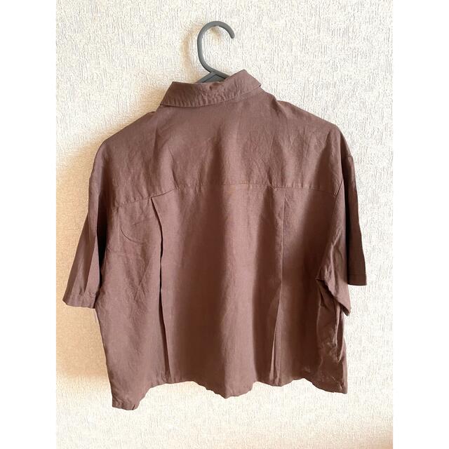 GU(ジーユー)のリネンブレンドオーバーサイズシャツ(5分袖) レディースのトップス(シャツ/ブラウス(半袖/袖なし))の商品写真