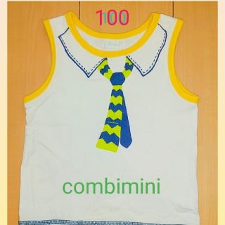 コンビミニ(Combi mini)のコンビミニ 100 タンクトップ キッズ ネクタイ 柄 夏 ノースリーブ 美品(Tシャツ/カットソー)