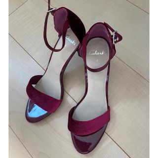 クラークス(Clarks)の【美品】クラークス♡ハイヒールサンダル♡ワインレッド(ハイヒール/パンプス)