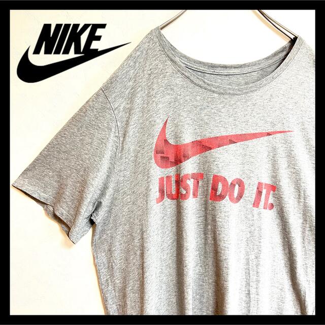 【大人気】US古着NIKE スウォッシュロゴ Tシャツ グレー サイズXL メンズのトップス(Tシャツ/カットソー(半袖/袖なし))の商品写真