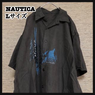 ノーティカ(NAUTICA)の【ノーティカ】半袖柄シャツ　刺繍ロゴ　ワンポイントロゴ　総柄　自然１d(シャツ)