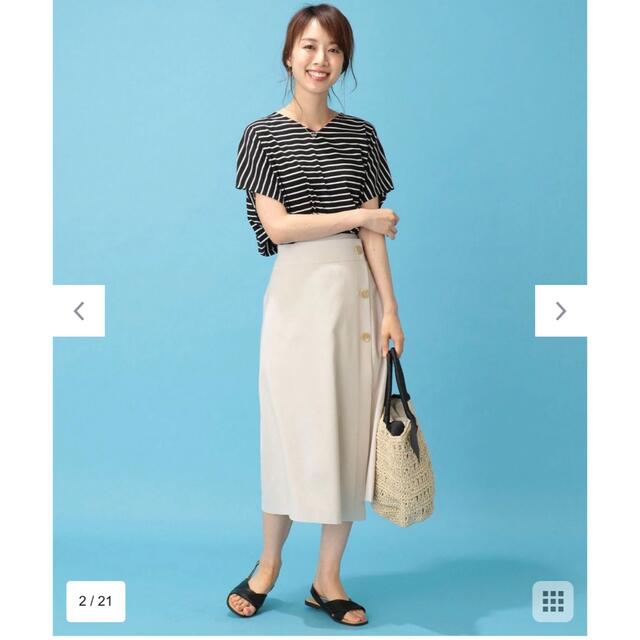 anyFAM(エニィファム)の【anyFAM】麻混ストレッチ ラップスカート レディースのスカート(ロングスカート)の商品写真