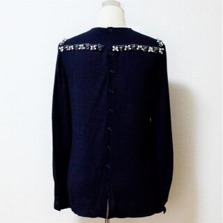miumiu - 美品 ミュウミュウ ビジュー 装飾 バックボタン 長袖 シャツ 