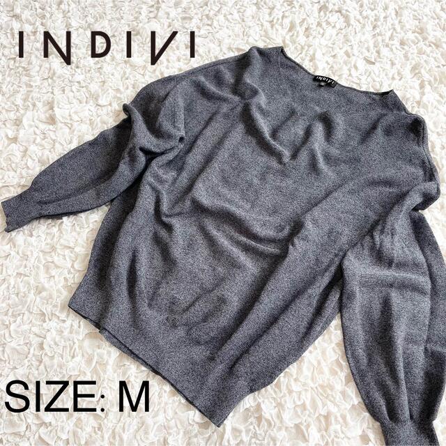 INDIVI(インディヴィ)のINDIVI インディヴィレーヨンニット 長袖 Vネック 38 レディースのトップス(ニット/セーター)の商品写真