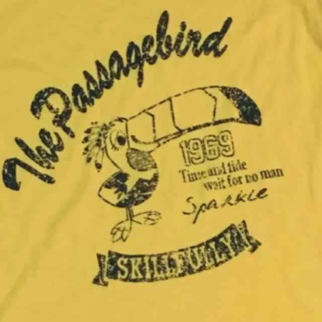 古着 tシャツ 鳥 tシャツ プリント tシャツ 半袖 tシャツ イエロー