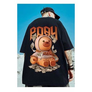Tシャツ　ヒップホップ　【XLサイズ】T507 黑色(Tシャツ/カットソー(半袖/袖なし))