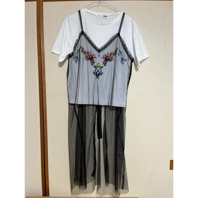 repipi armario(レピピアルマリオ)のドット　チュール　Tシャツ　ワンピース　セット キッズ/ベビー/マタニティのキッズ服女の子用(90cm~)(ワンピース)の商品写真