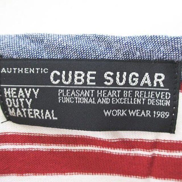 CUBE SUGAR(キューブシュガー)のキューブシュガー CUBE SUGAR 七分袖 Tシャツ カットソー M 赤 綿 レディースのトップス(その他)の商品写真