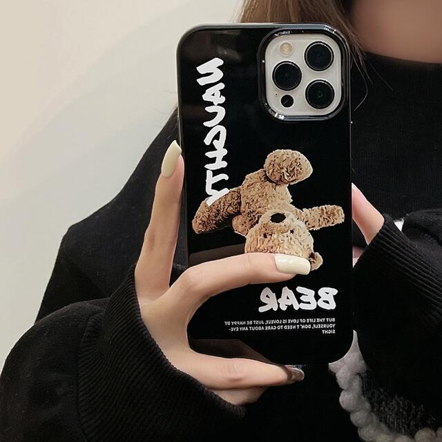 クマ　ブラック　BEAR  シンプル　可愛い　iPhone11ProMaxケース スマホ/家電/カメラのスマホアクセサリー(iPhoneケース)の商品写真