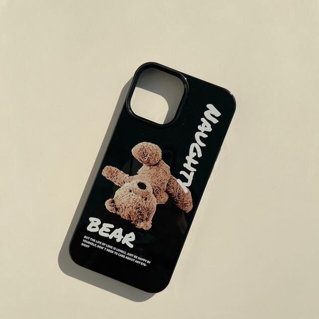 クマ　ブラック　BEAR  シンプル　可愛い　iPhone11ProMaxケース スマホ/家電/カメラのスマホアクセサリー(iPhoneケース)の商品写真