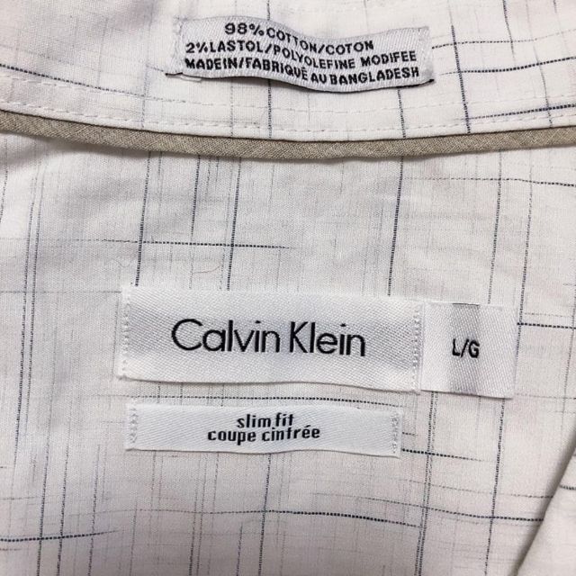 Calvin Klein(カルバンクライン)のCalvin Klein カルバンクライン メンズ 半袖シャツ　白　デザイン メンズのトップス(シャツ)の商品写真