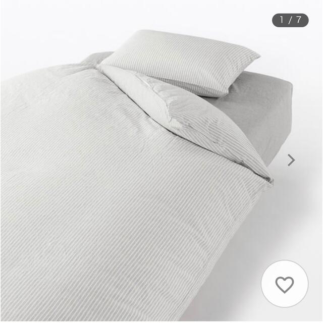 MUJI (無印良品)(ムジルシリョウヒン)の無印良品  再生コットン入り洗いざらしふとんカバーセット　 インテリア/住まい/日用品の寝具(シーツ/カバー)の商品写真