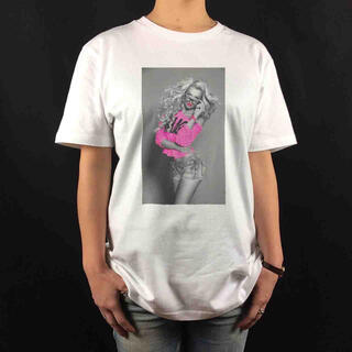 新品 ビビッド ピンク ストリートファッション おしゃれブロンドモデル Tシャツ(Tシャツ/カットソー(半袖/袖なし))