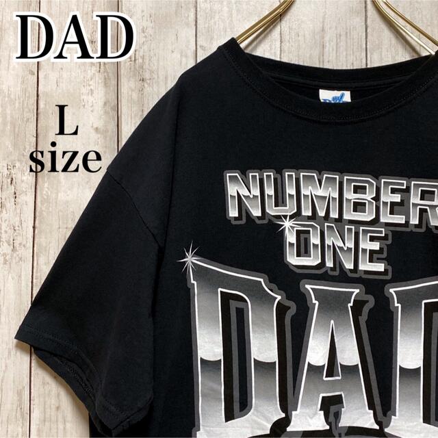 number one dad DAD ビッグプリント tシャツシャツ 古着　黒 メンズのトップス(Tシャツ/カットソー(半袖/袖なし))の商品写真