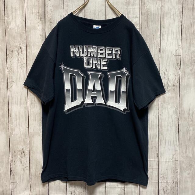 number one dad DAD ビッグプリント tシャツシャツ 古着　黒 メンズのトップス(Tシャツ/カットソー(半袖/袖なし))の商品写真