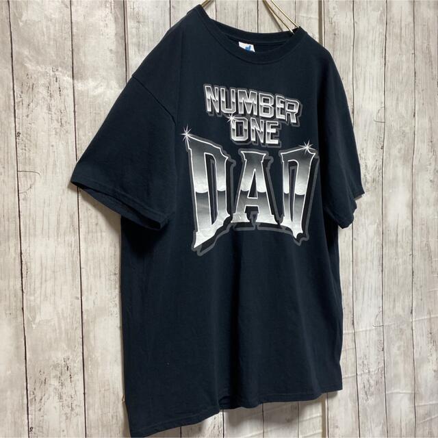 number one dad DAD ビッグプリント tシャツシャツ 古着　黒 メンズのトップス(Tシャツ/カットソー(半袖/袖なし))の商品写真