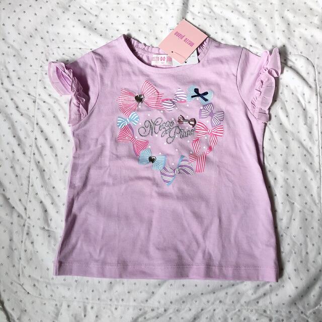 mezzo piano(メゾピアノ)の新品タグ付　メゾピアノ   Tシャツ　100サイズ　ピンク   キッズ/ベビー/マタニティのキッズ服女の子用(90cm~)(Tシャツ/カットソー)の商品写真