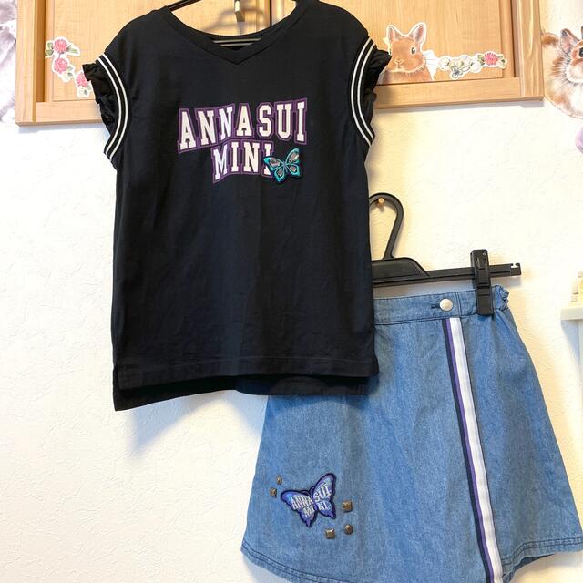 ANNA SUI mini(アナスイミニ)のANNASUI mini アナスイミニ　カットソーとショートパンツ　140 キッズ/ベビー/マタニティのキッズ服女の子用(90cm~)(Tシャツ/カットソー)の商品写真