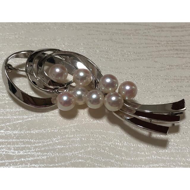 ミキモト 真珠 ブローチ 8珠 シルバー MIKIMOTO