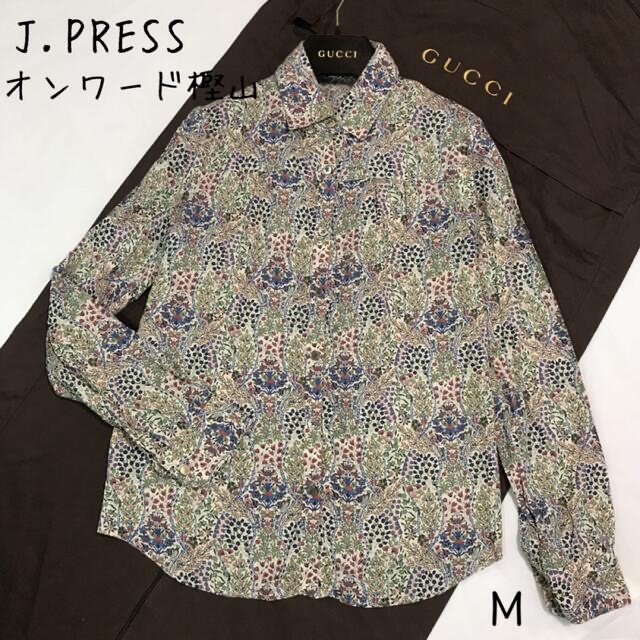 J.PRESS ジェイプレス オンワード 花柄 総柄 小花柄 長袖シャツ M | フリマアプリ ラクマ 商品の通販 オンワード ブラウス JPRESS ジェイプレス シャツ/ブラウス(半袖/袖なし)