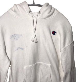 チャンピオン(Champion)の【希少】チャンピオン Champion パーカー スウェット S 白 輸入古着(パーカー)