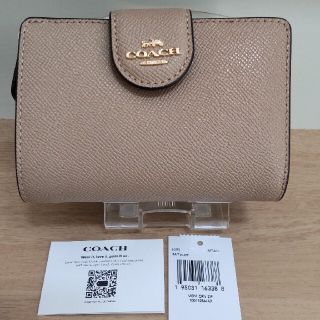 コーチ(COACH)のコーチ 二つ折り財布 F06390 ベージュ＆ワインレッド(折り財布)