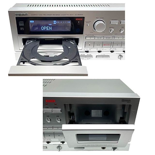 お待たせ! TEAC CD カセットレコーダー USB接続対応 ブラック AD-RW900