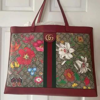 グッチ(Gucci)の【引越しのため11/2まで値下げ中】Gucci フローラ　花柄トートバッグ(トートバッグ)