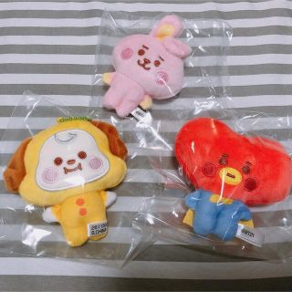 ビーティーイシビル(BT21)のふわふわマスコット2  BT21  CHIMMY*TATA*COOKY(キャラクターグッズ)