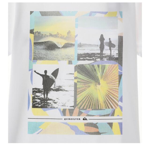 QUIKSILVER(クイックシルバー)のクイックシルバー 半袖サーフTシャツ L ラッシュガード 白 プリント柄 メンズのトップス(Tシャツ/カットソー(半袖/袖なし))の商品写真