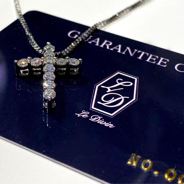 5個限定!高品質モアサナイト クロスネックレス プラチナ加工 5個限定!高品質モアサナイト クロスネックレス プラチナ加工