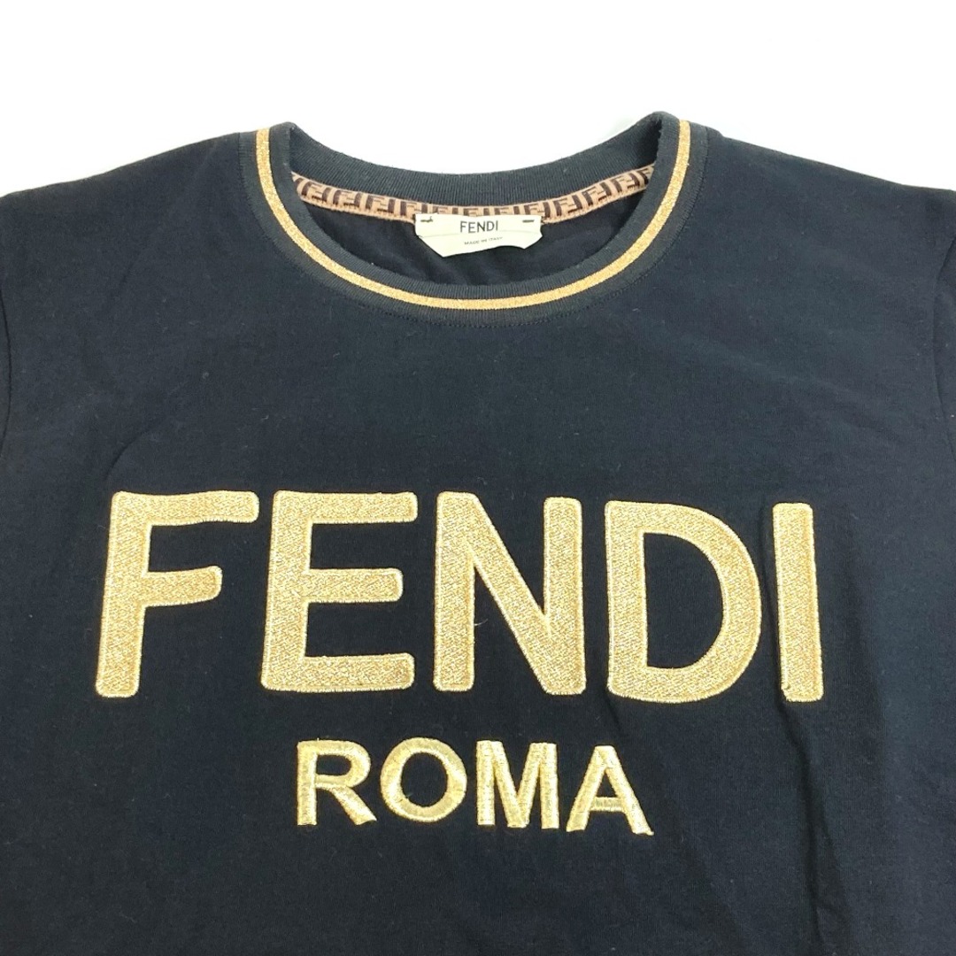 フェンディ FENDI FS7254 刺繍ロゴ アパレル トップス 半袖Ｔシャツ コットン ブラック