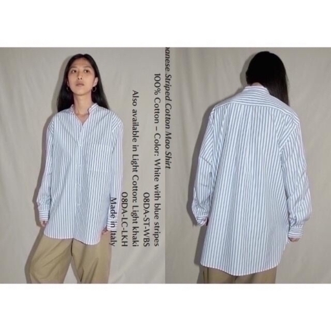 【Cristaseya.】Striped Cotton Mao Shirt S レディースのトップス(シャツ/ブラウス(長袖/七分))の商品写真