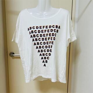 ジーユー(GU)のビッグT  GU ジーユー　Tシャツアルファベット　ロゴ　クルーネック　白(Tシャツ(半袖/袖なし))