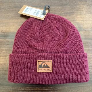 クイックシルバー(QUIKSILVER)のクイックシルバー 帽子 ニットキャップ ワインレッド ワッチキャップ(ニット帽/ビーニー)