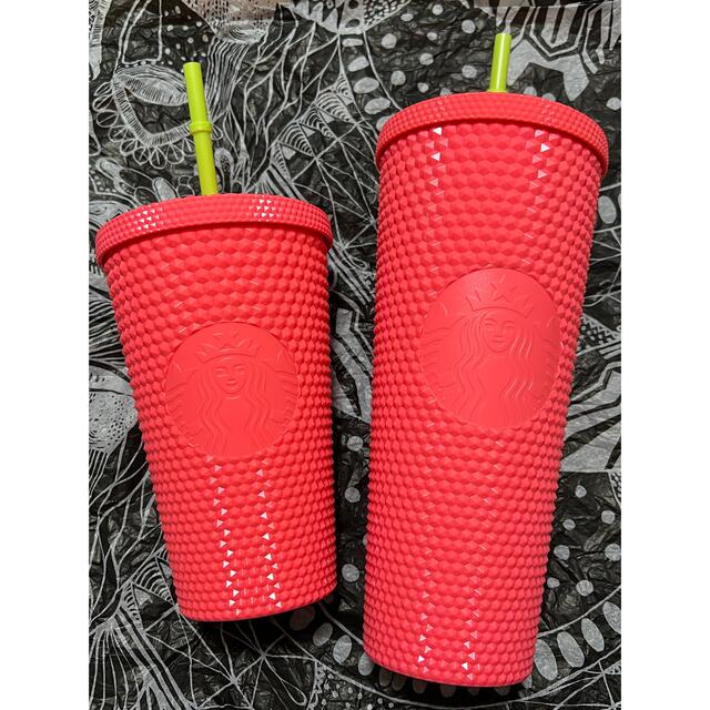 海外 スターバックス 限定 スタッズ タンブラー バンピー 完売 ピンク