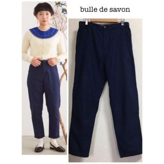 ビュルデサボン(bulle de savon)のビュルデサボン　コットンヘリンボン9分丈パンツ　アトリエドゥサボン　パーリッシィ(カジュアルパンツ)