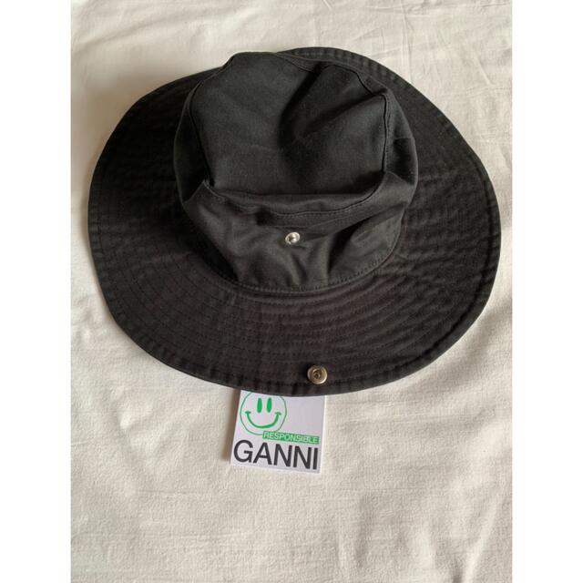 ☆新品・未使用☆ GANNI ロゴ バケットハット ブラック