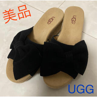 アグ(UGG)の早い者勝ち！UGG❤︎ブラックリボンサンダル(サンダル)