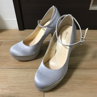 エスペランサ(ESPERANZA)の少し厚底　ハイヒールパンプス　シルバー　22.0(ハイヒール/パンプス)